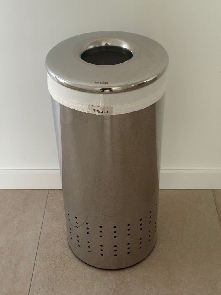 Brabantia Wasmand - RVS met deksel en waszak, Ophalen, Zo goed als nieuw, Wasmand, Brabantia