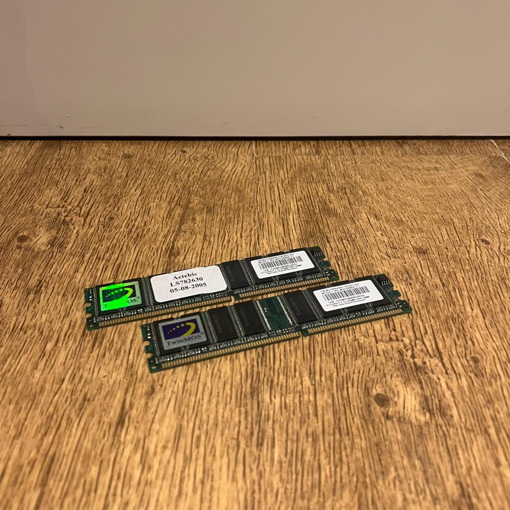 TwinMOS 512MB DDR 400Mhz-PC3200 ( 2x 256MB ), Computers en Software, RAM geheugen, Gebruikt, Desktop, 1 GB of minder, DDR, Ophalen of Verzenden