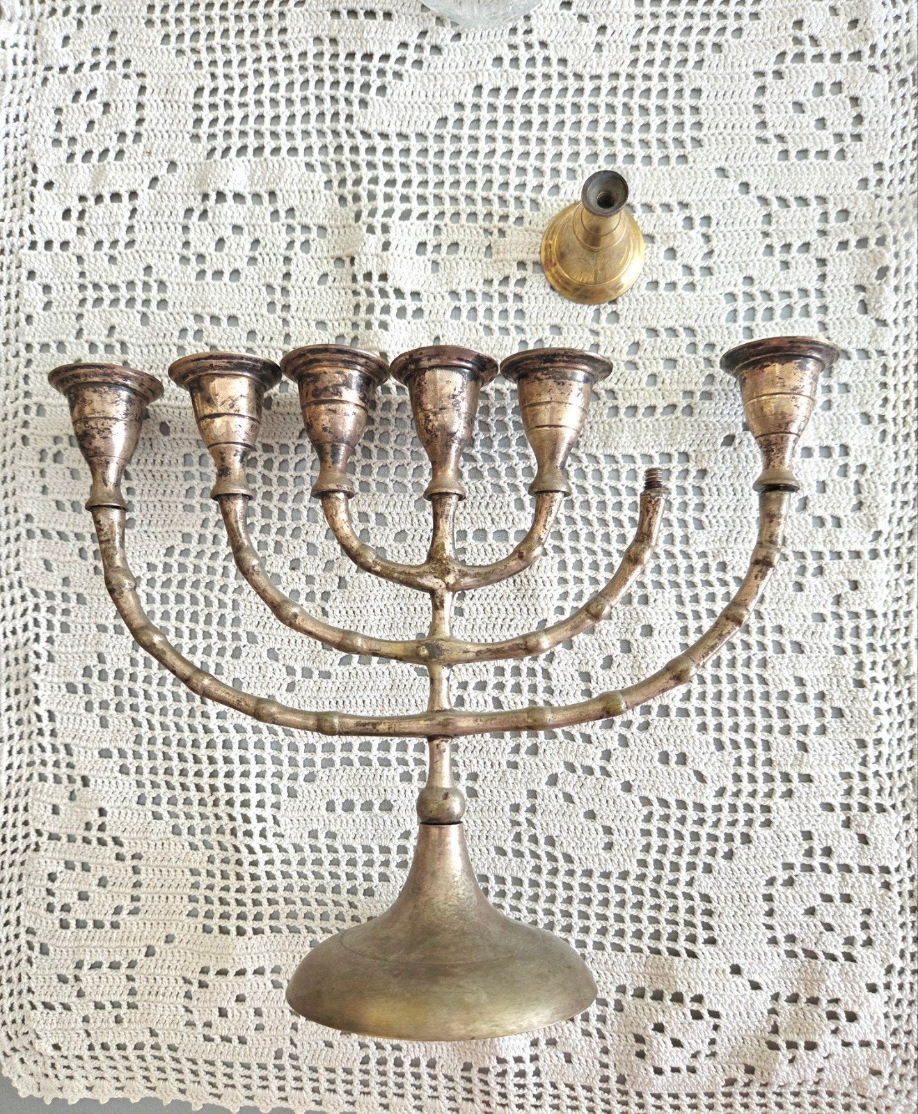 Antieke Zilveren Menorah - Joodse Kaarthouder, Ophalen of Verzenden