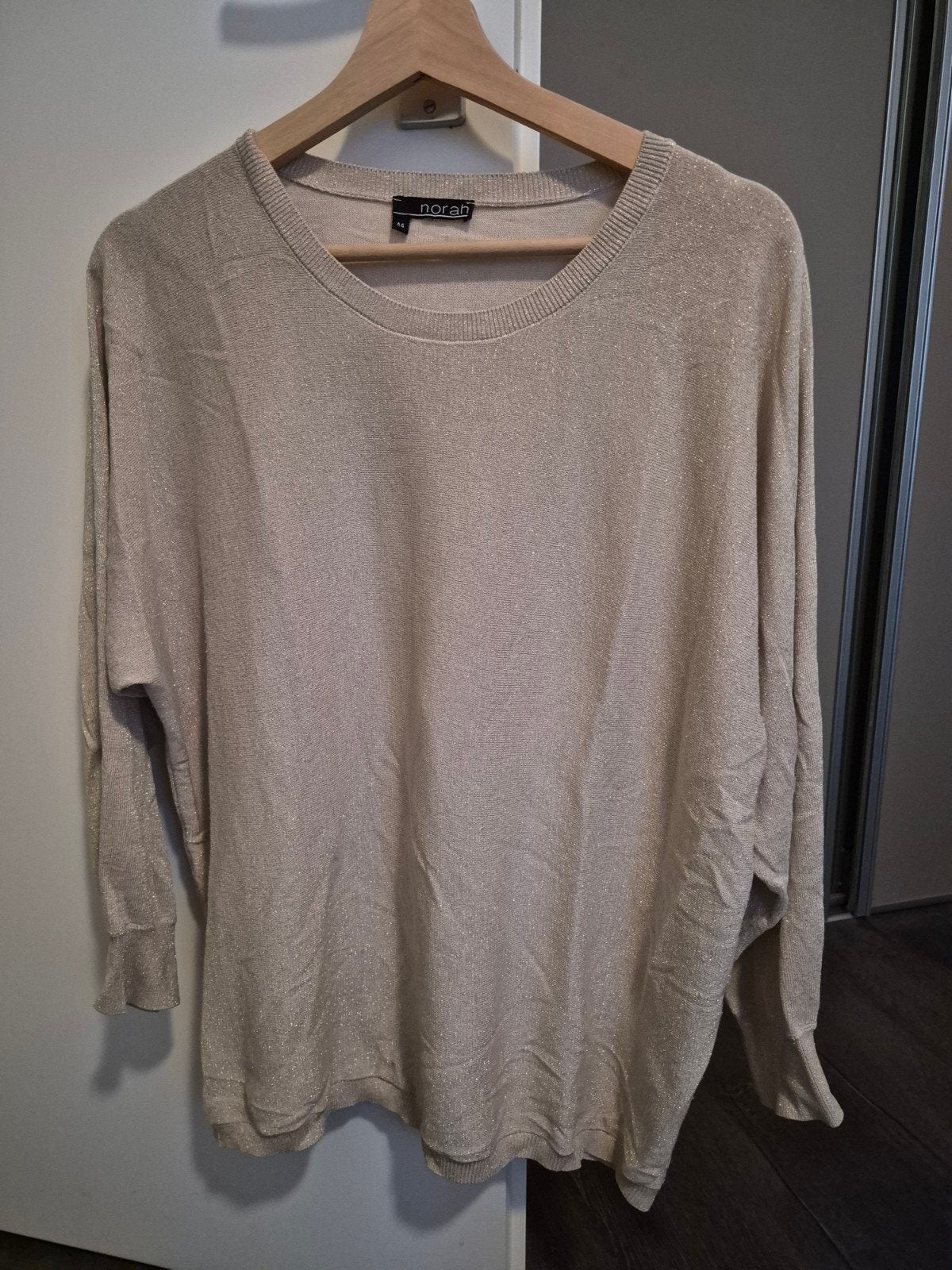 Norah trui maat 44, goudkleurig met glitter, Norah, Ophalen of Verzenden, Zo goed als nieuw, Beige