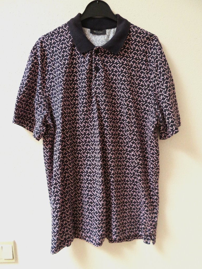 C56 MAERZ polo shirt blauw roze maat 50, Maerz, Ophalen of Verzenden, Zo goed als nieuw, Maat 48/50 (M)