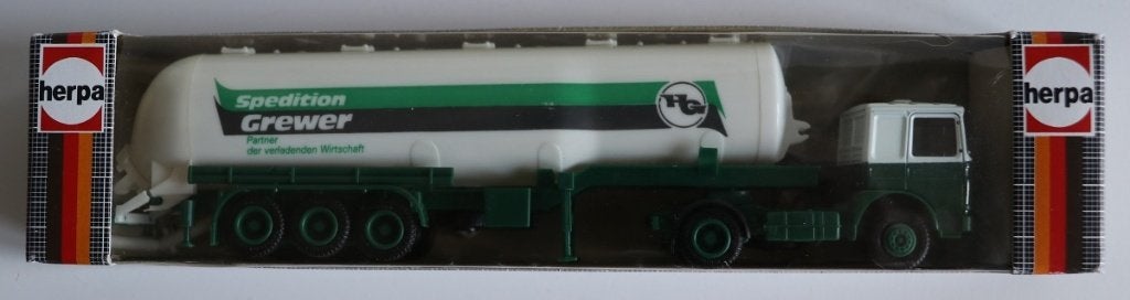 Herpa 818500 MAN F8 silo- oplegger Spedition Grewer, Ophalen of Verzenden, Nieuw, Bus of Vrachtwagen, Herpa