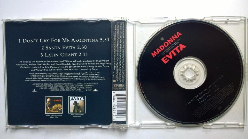 Madonna - Don't Cry For Me Argentina, Maxi-single, Ophalen of Verzenden, Zo goed als nieuw, 1 single