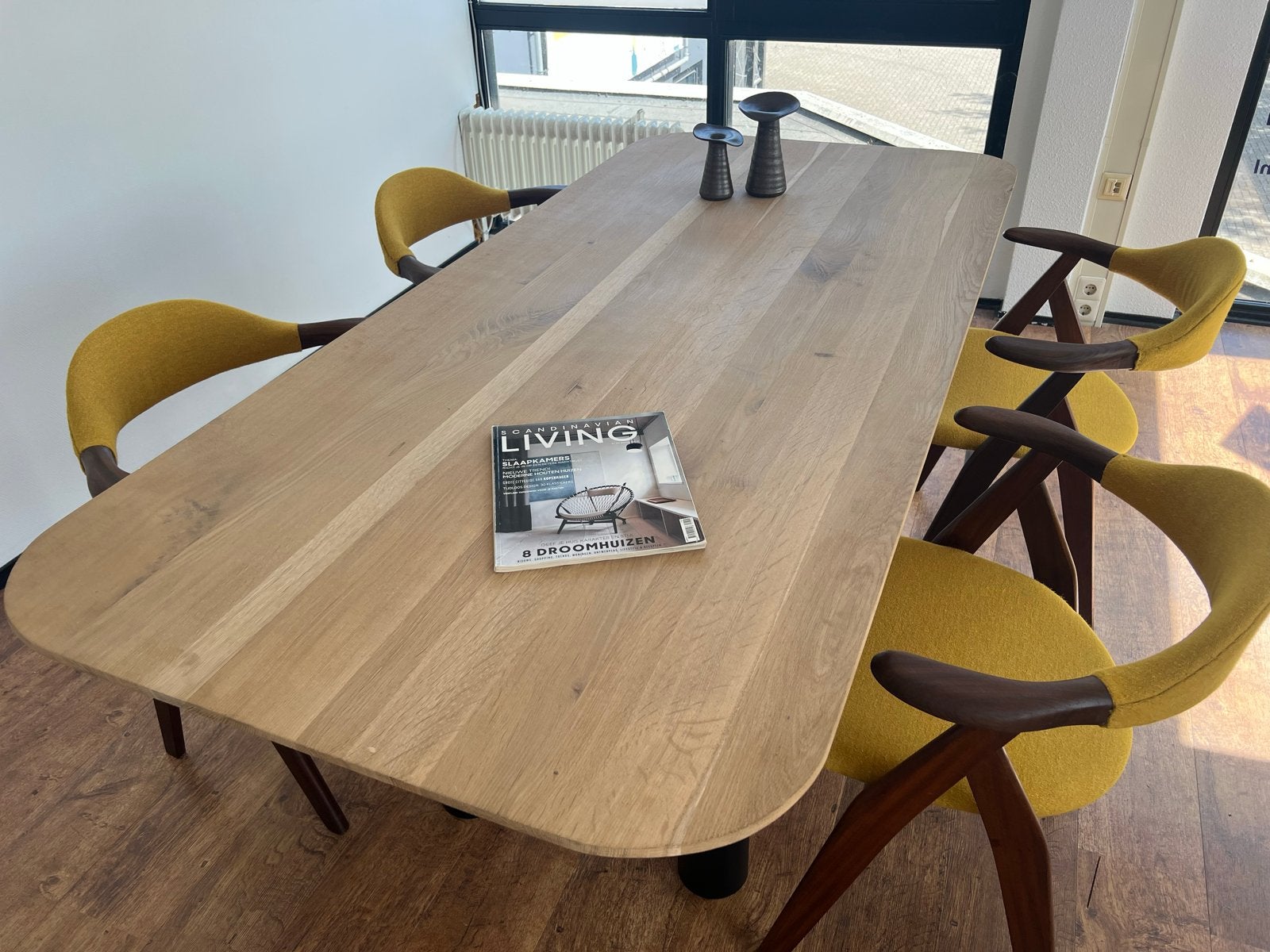 Eiken tafels, deens ovaal, rond, rechthoekig, organisch, Huis en Inrichting, Tafels | Eettafels, Ophalen, Eikenhout, 50 tot 100 cm