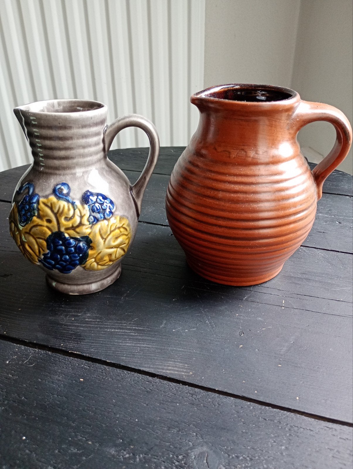 Twee vintage aardewerken kannen - West Germany, Ophalen of Verzenden