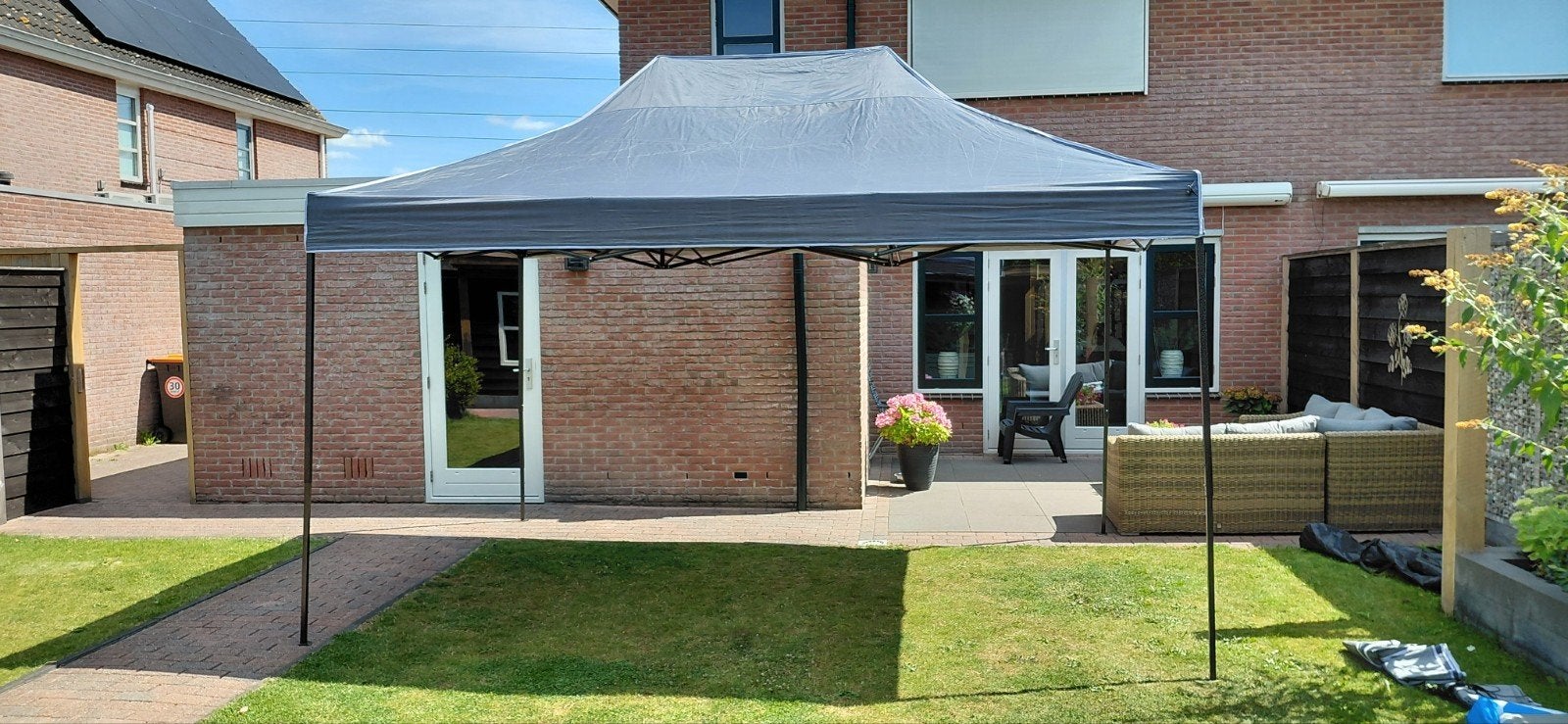 Nieuwe EASY-UP Luxe Partytent 450x300cm met 4 zijwanden, Ophalen, Opvouwbaar, Partytent, Minder dan 4 meter