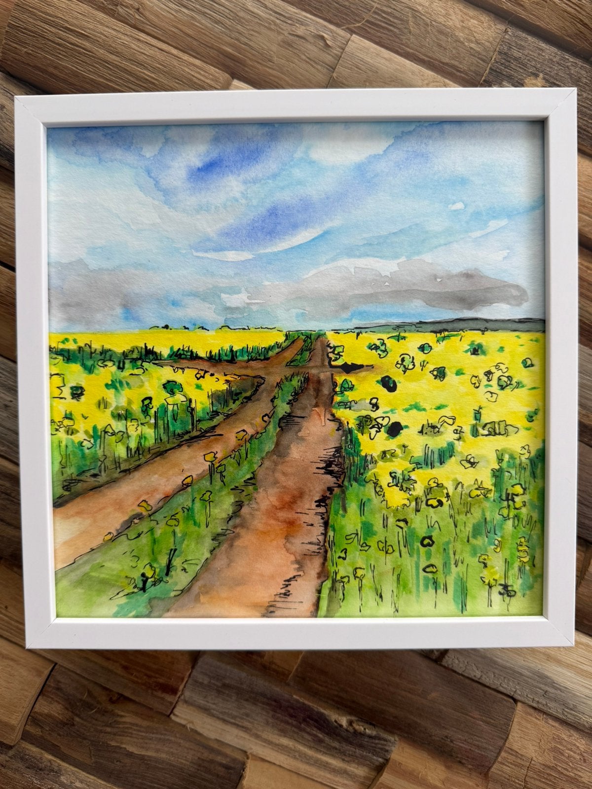 Koolzaadveld / landschap, Antiek en Kunst, Ophalen of Verzenden