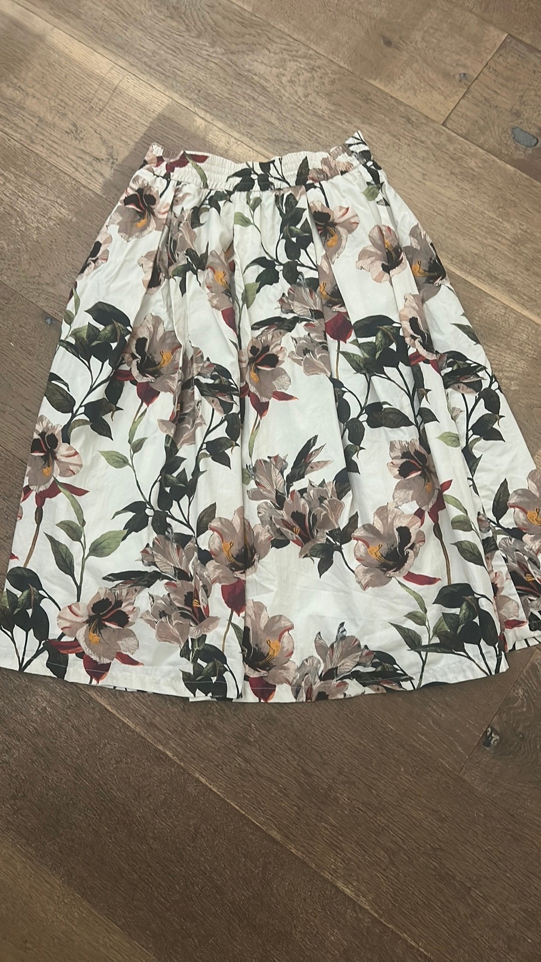 Zara midi bloem rok nieuwstaat M, Maat 38/40 (M), Beige, Ophalen of Verzenden, Zo goed als nieuw
