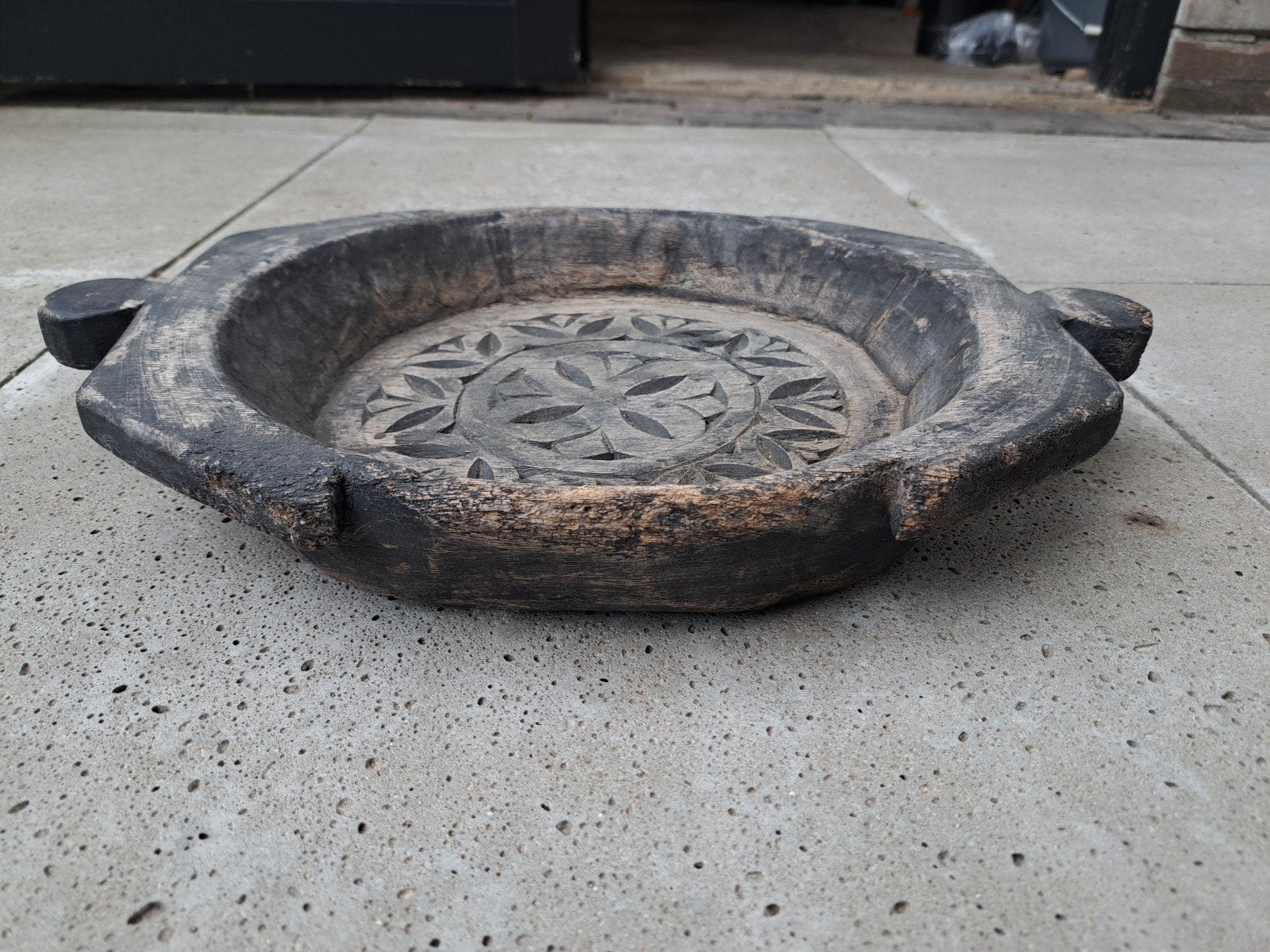 Landelijke chapati schaal nepalese houten schaal, Huis en Inrichting, Woonaccessoires | Schalen en Manden, Ophalen of Verzenden
