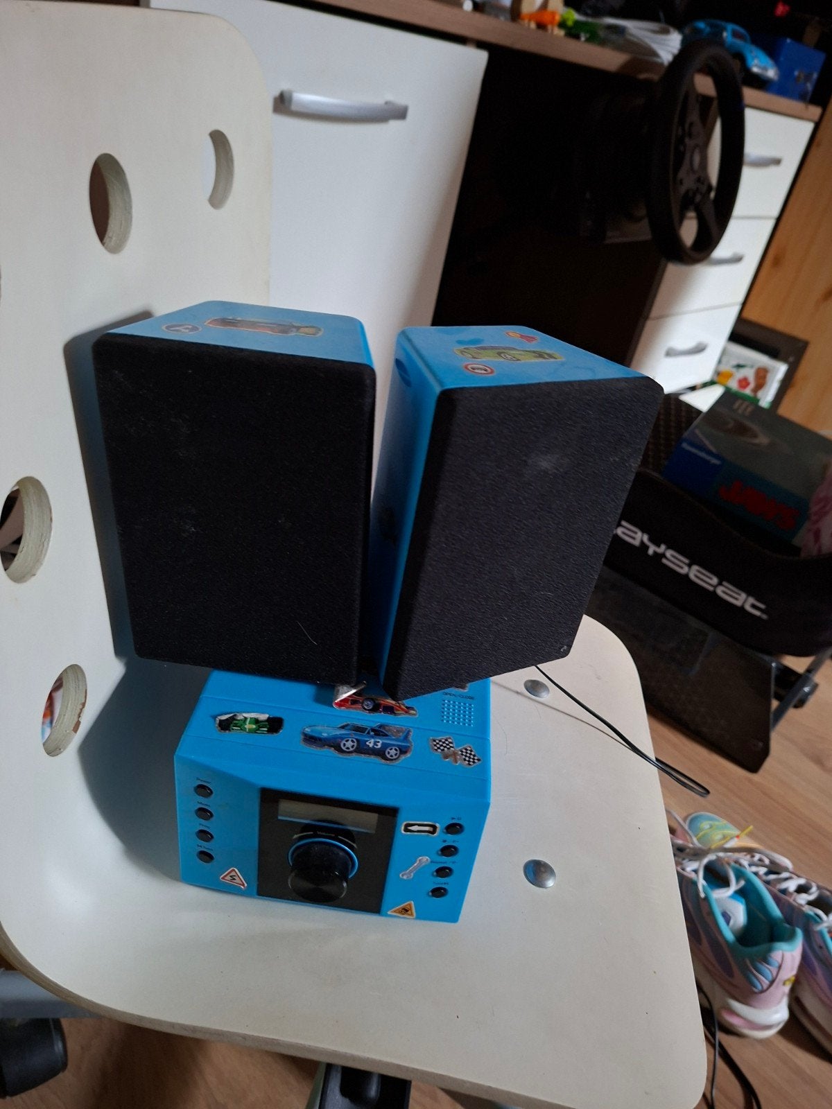 Leuke blauwe CD speler met radio en speakers voor kinderen, Ophalen of Verzenden, Gebruikt, Overige merken, Met radio