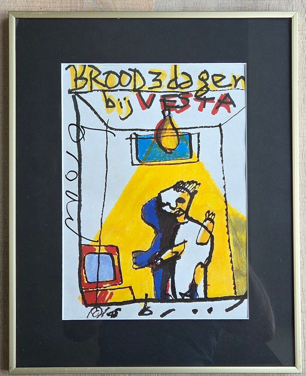 Herman Brood 'Brooddagen' Vesta Groningen Art Print in lijst, Ophalen of Verzenden