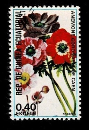 postzegel 1589 Equatoriaal-Guinea bloemen Annemoon, Ophalen of Verzenden, Overige landen, Gestempeld