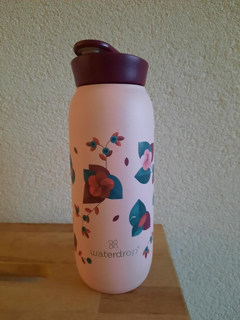 Vrolijke Waterdrop fles, Sport en Fitness, Bidons, Ophalen of Verzenden, Gebruikt