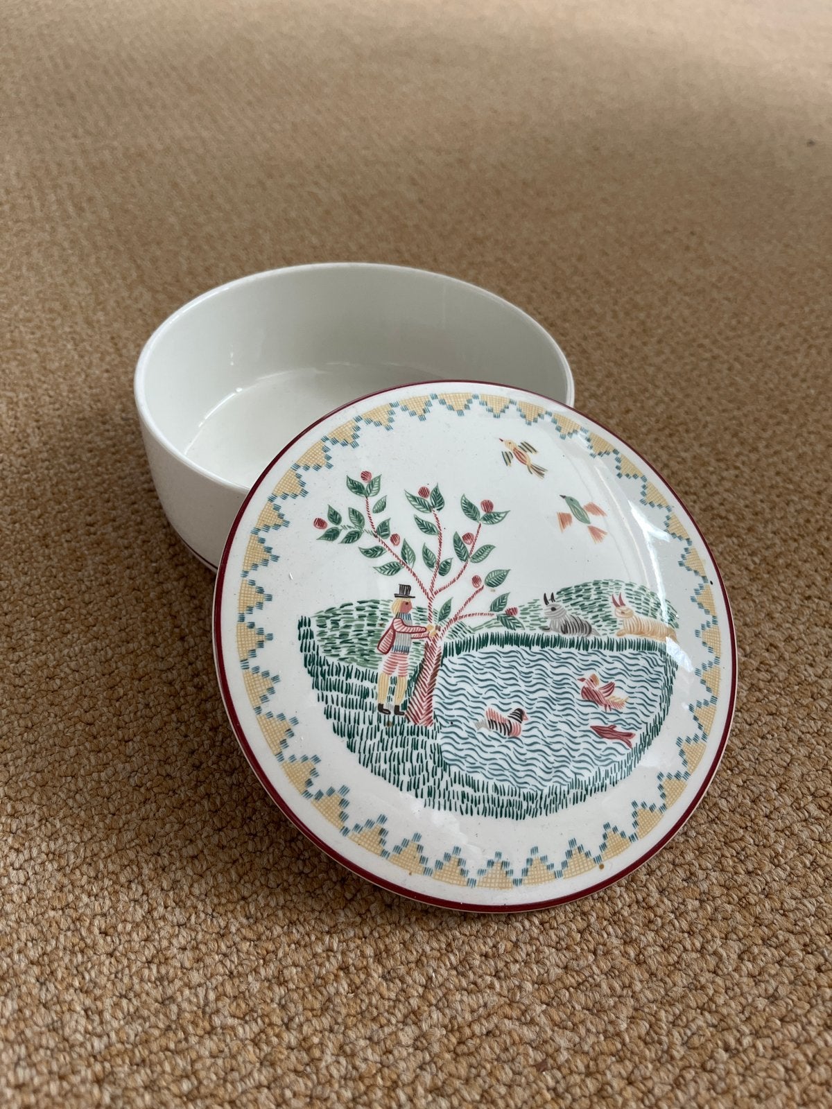 Decoratieve doos met deksel, 14cm doorsnee, Ophalen of Verzenden