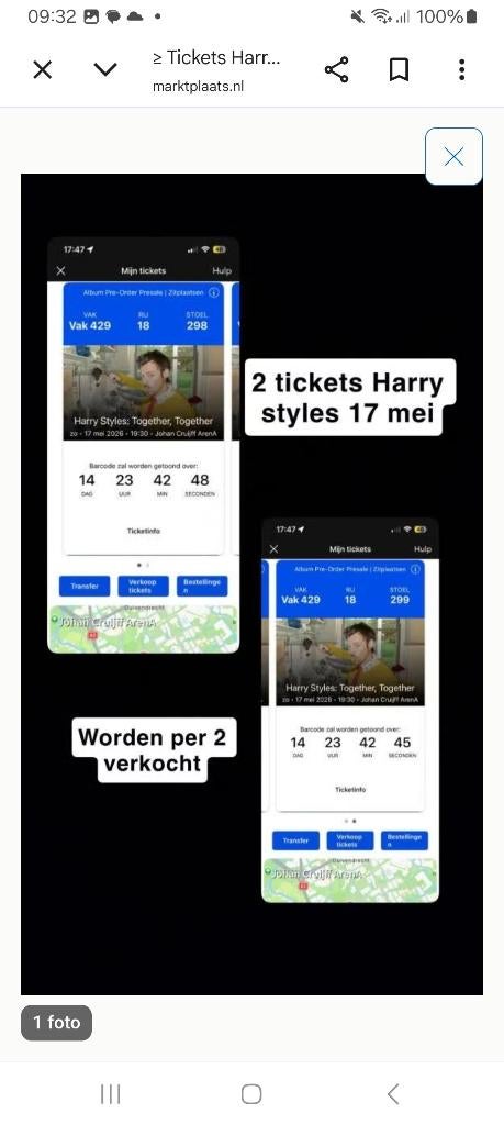 Tickets harry, Twee personen, Mei