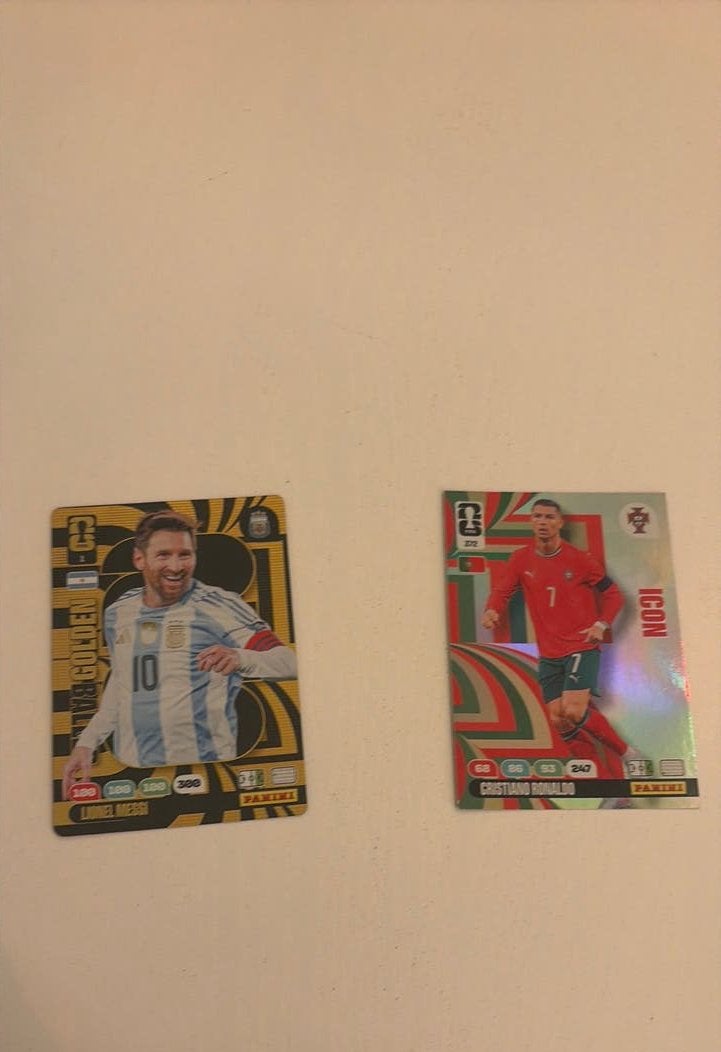 Voetball kaarten messi goldenballer ronaldo icon, Antiek en Kunst, Ophalen of Verzenden, Sport