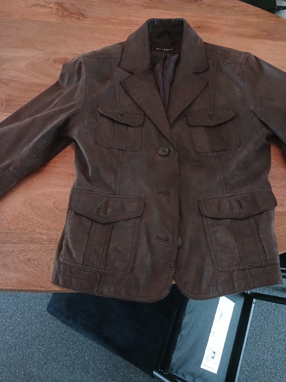 Lederen damesjas, bruin maat xl, Ophalen of Verzenden, Gedragen, Maat 46/48 (XL) of groter, Bruin