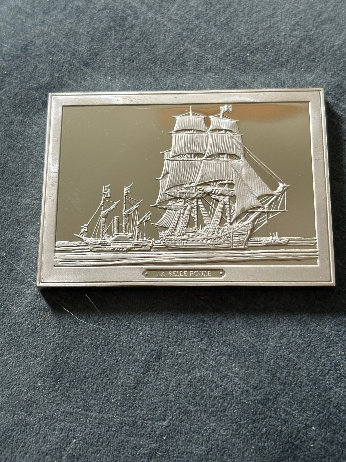 Franklin Mint 'La Belle Poule' Zilveren Penning (1 van 50), Ophalen of Verzenden