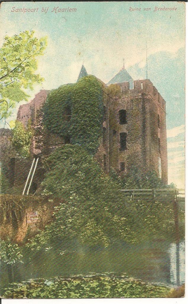 Santpoort bij Haarlem Ruïne van Brederode., Ophalen of Verzenden, 1920 tot 1940, Ongelopen, Noord-Holland