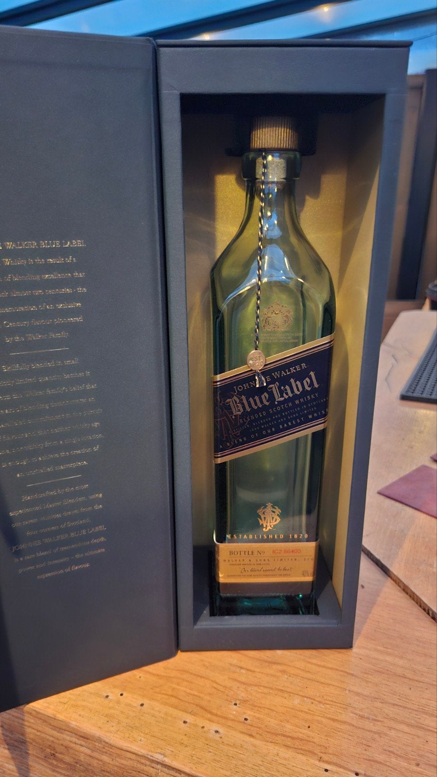 Lege Johnnie Walker Blue Label fles met doos, Ophalen of Verzenden, Zo goed als nieuw
