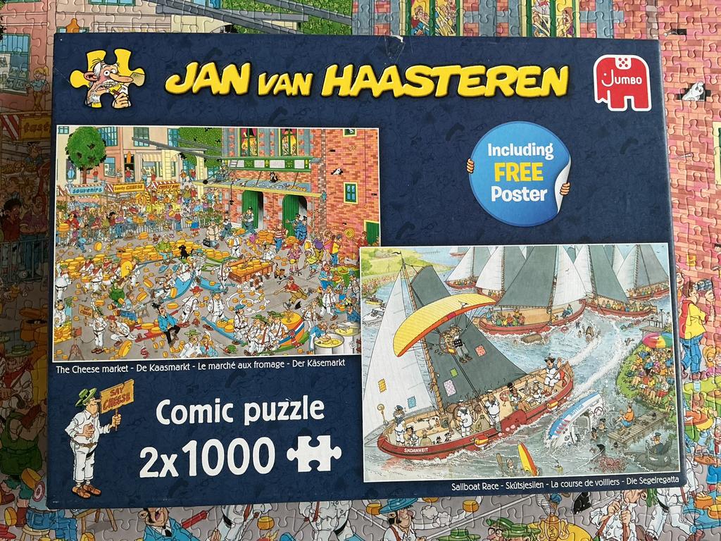 Puzzel Jan van Haasteren 2 x 1000 stukjes, Ophalen, 500 t/m 1500 stukjes, Zo goed als nieuw