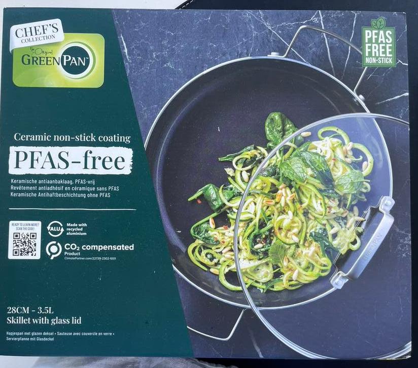 Nieuw: Greenpan skillet 28cm, Huis en Inrichting, Keuken | Potten en Pannen, Ophalen of Verzenden, Nieuw, Overige materialen, Koekenpan of Braadpan