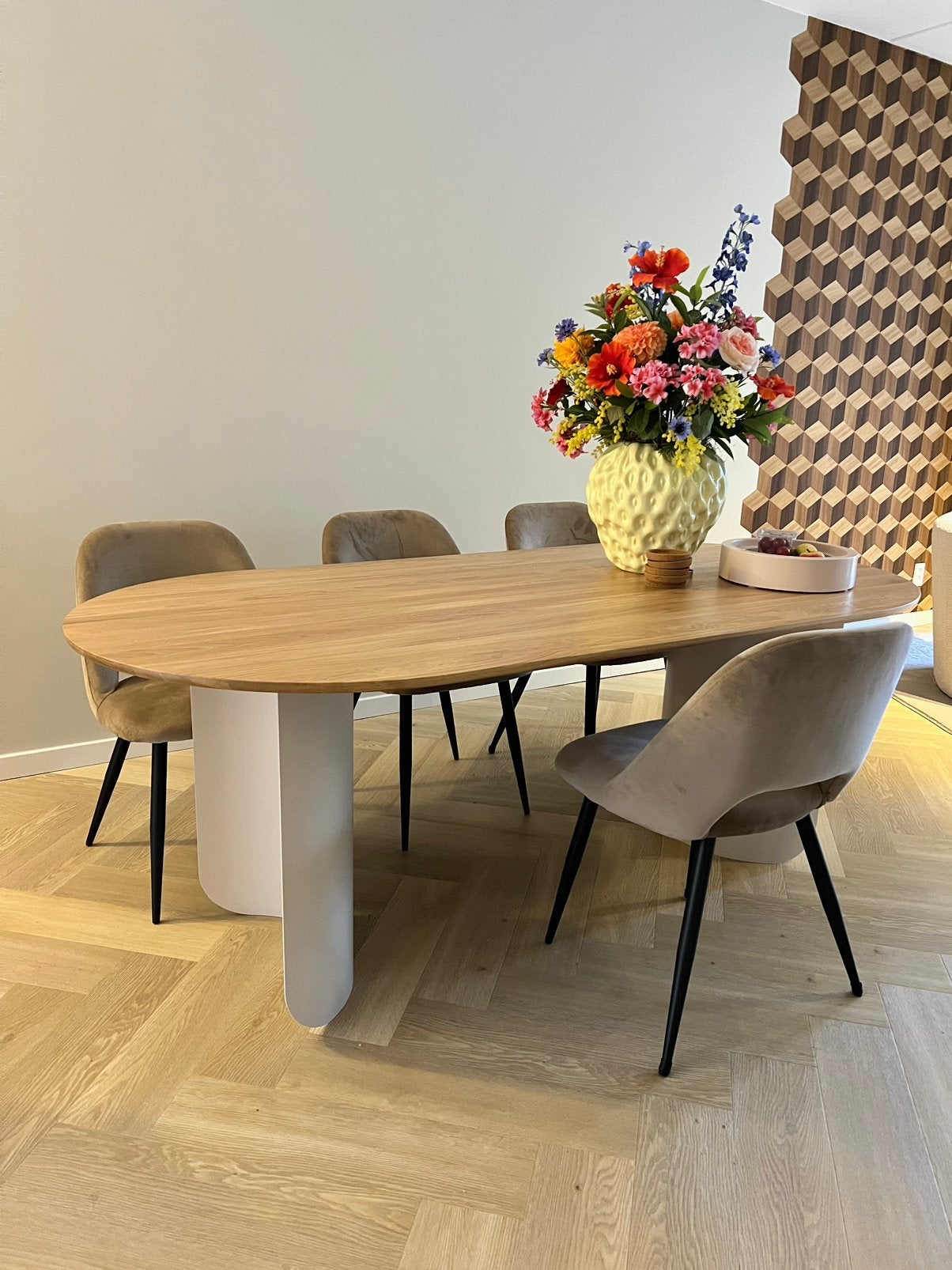Eettafel houten blad 200x90 Fest, Ophalen, Gebruikt, 100 tot 150 cm, Vijf personen of meer