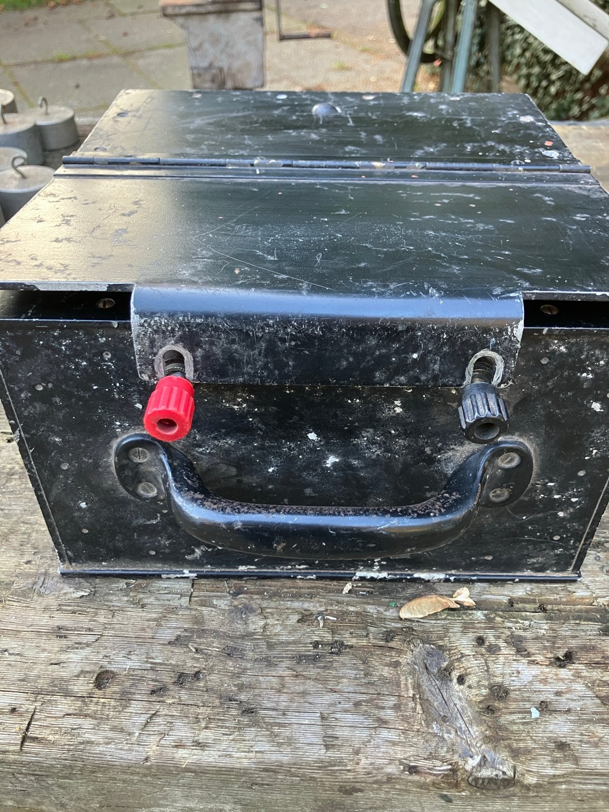 Oude Temperatuurmeter in robuuste metalen behuizing, Ophalen of Verzenden, Gebruikt, Temperatuur