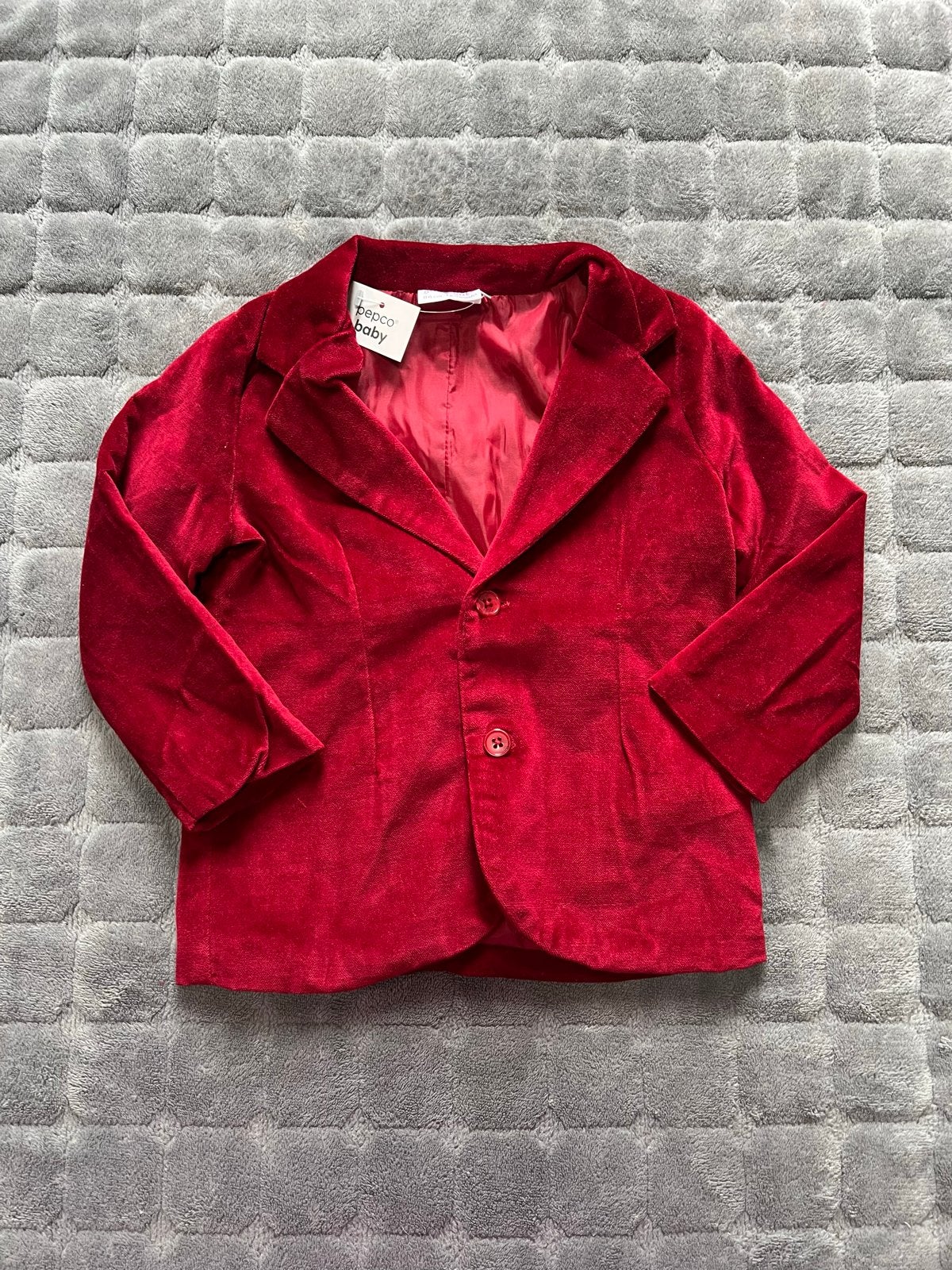 Nieuwe wijnrode fluwelen blazer voor jongens - Maat 86, Ophalen of Verzenden, Nieuw, Jongetje