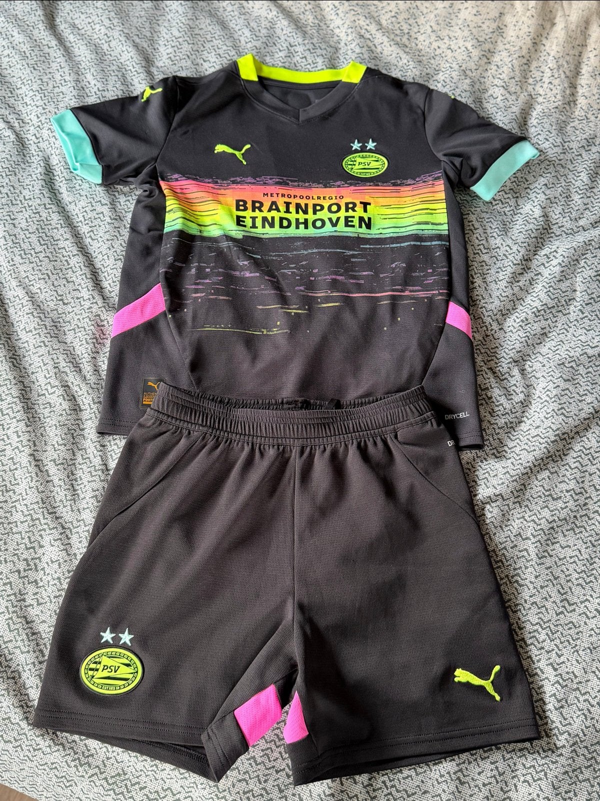 Voetbal zomer tenue's PSV, Manchester City, Frankrijk, Maat XS of kleiner, Ophalen of Verzenden, Zo goed als nieuw, Set
