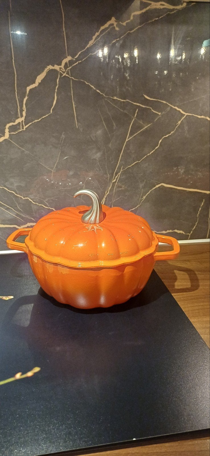 Silvercrest Pompoenpan 3,1L - Oranje Gietijzeren Braadpan, Ophalen