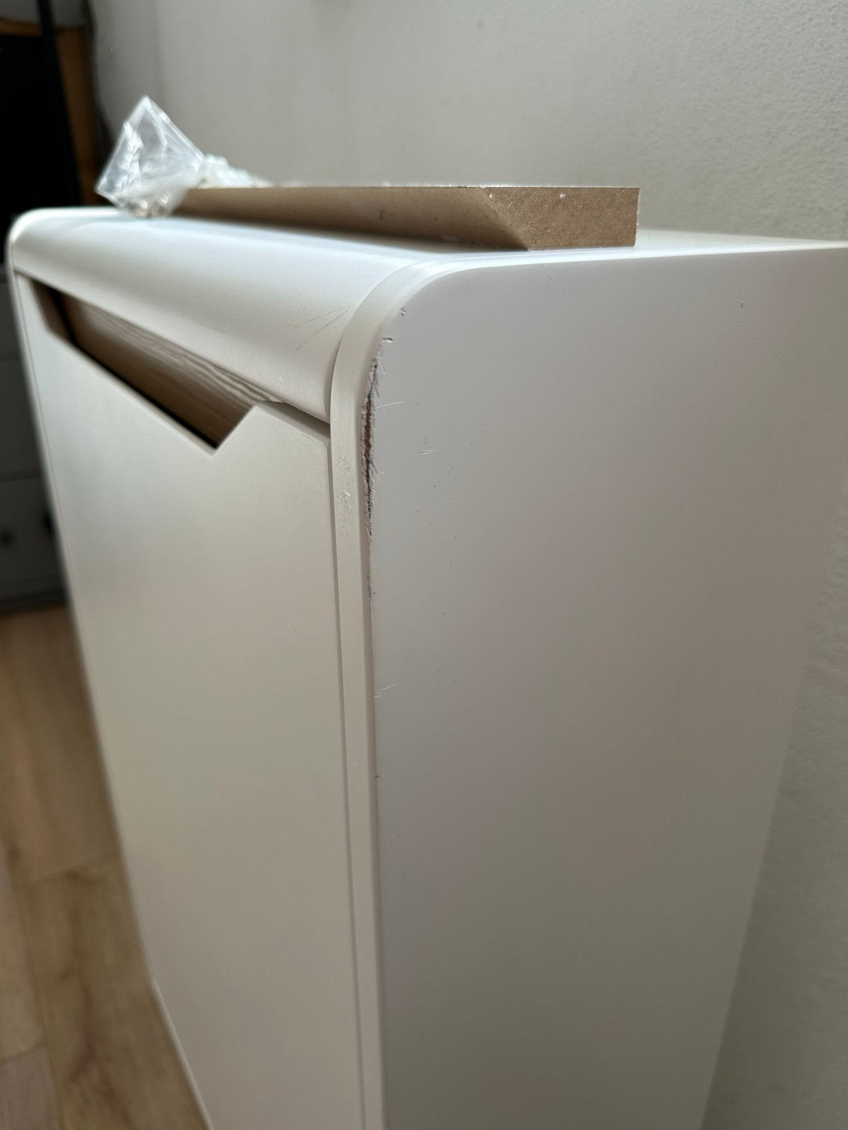 Foto 4 van Wandcommode opklapbaar wit met houten accent