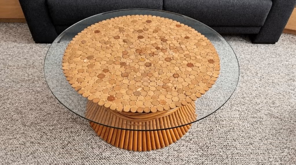 Vintage Design Salontafel, Ophalen, Gebruikt, 100 tot 150 cm, Rond