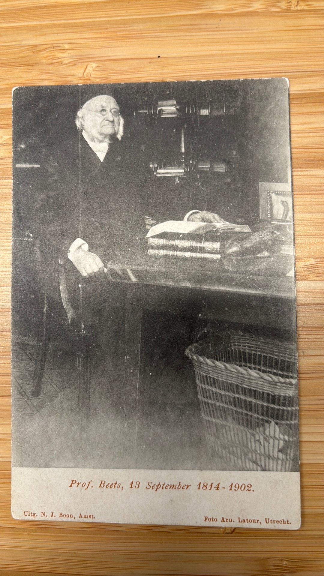 Nicolaas Beets (1814-1902) Kaart van Boon Amsterdam ca 1905, Verzamelen, Ophalen of Verzenden, Voor 1920, Ongelopen, Cultuur en Media
