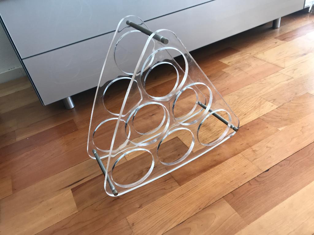 Plexiglas wijnrek voor 6 flessen, Kunststof, Gebruikt, 5 tot 15 flessen, Ophalen of Verzenden