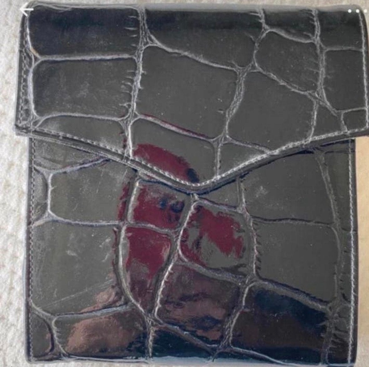 Zwart laktasje - Elegant en compact (20x18cm), Ophalen of Verzenden, Gebruikt, Zwart, Avondtasje
