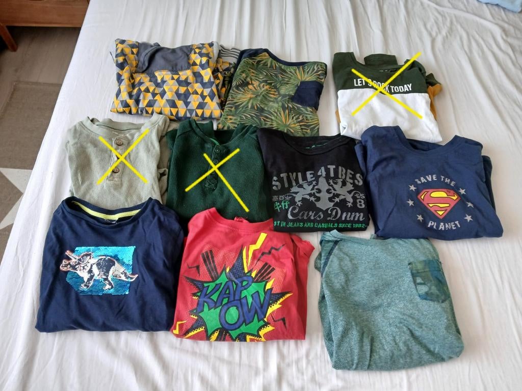 Jongenskleding pakket - 7 shirts lange mouw 122/128, Kinderen en Baby's, Kinderkleding | Maat 122, Gebruikt, Ophalen of Verzenden