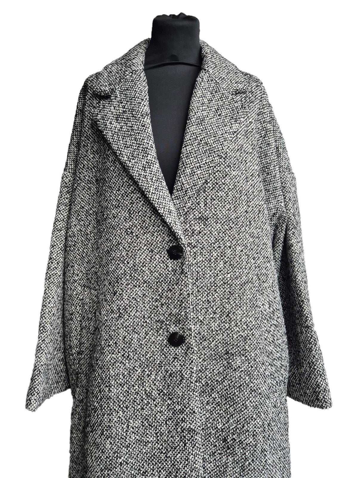 Mango Commited oversized mantel, Mango, Zwart, Maat 46/48 (XL) of groter, Nieuw