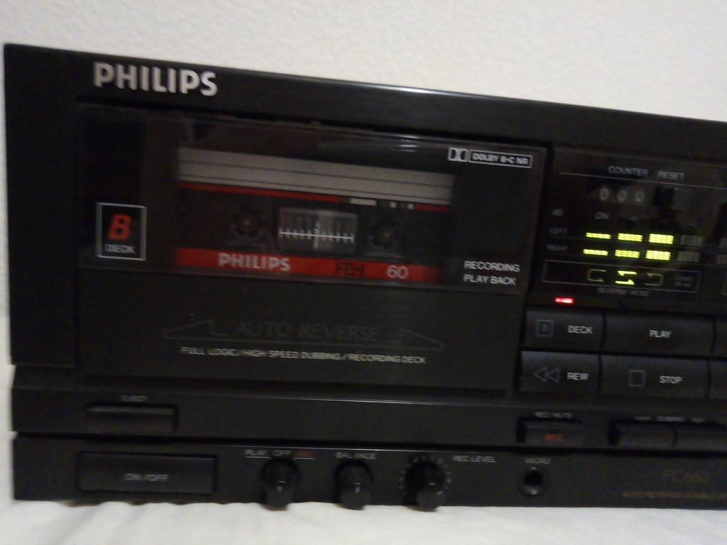 Philips cassettedeck, Ophalen of Verzenden, Dubbel, Philips, Tiptoetsen