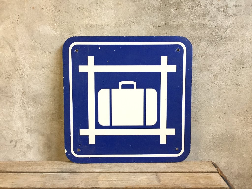 Stationsbord kluisjes | koffer | pictogram | spoorwegen, Ophalen of Verzenden, Gebruikt, Trein, Overige typen