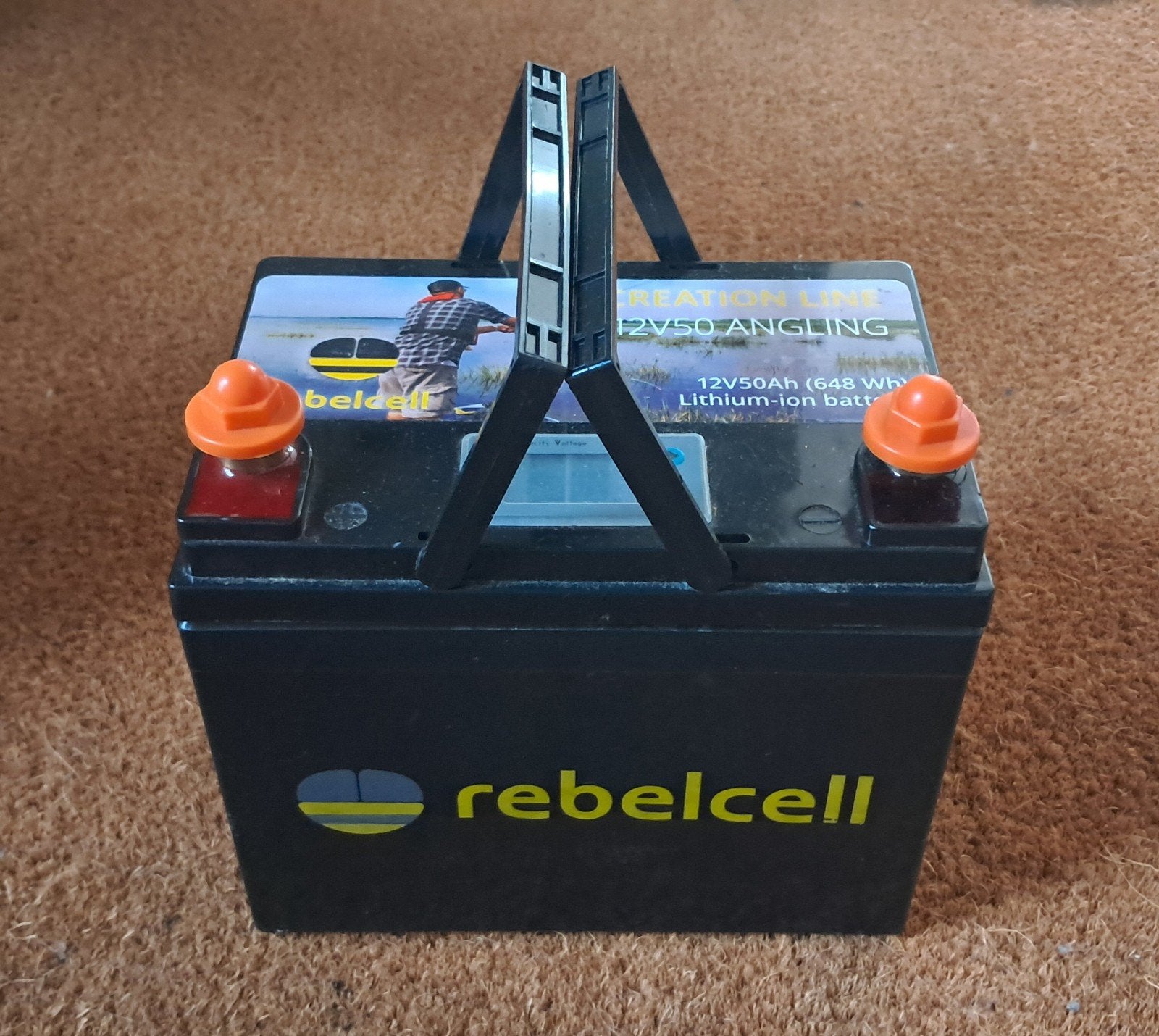 Rebelcell 12V 50Ah Angling, incl. Oplader., Ophalen of Verzenden, Zo goed als nieuw