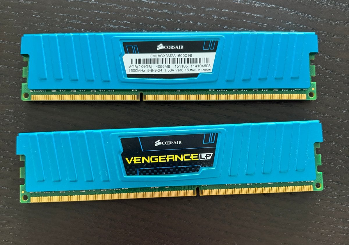 2x 4gb Corsair Vengeance DDR3 1600mhz, Gebruikt, DDR3, Ophalen of Verzenden, Desktop