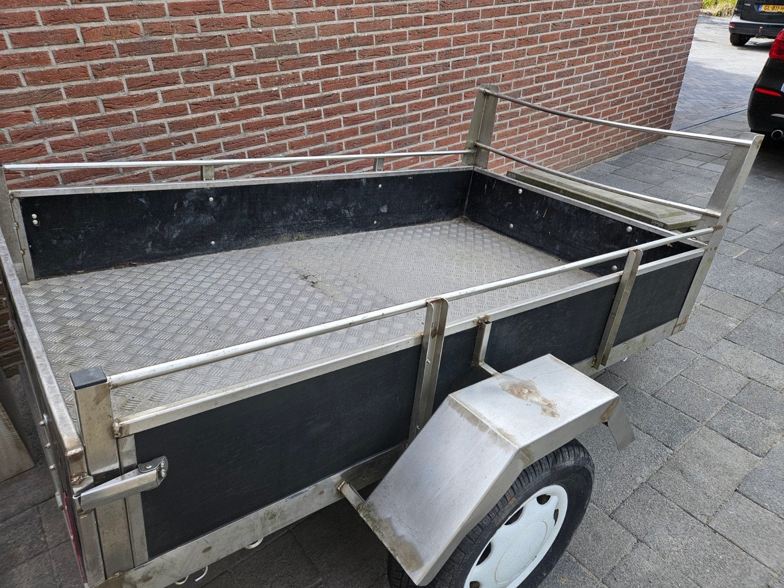 Aanhanger 2.10m x 1.25m - Ideaal voor diverse klussen, Ophalen of Verzenden, Gebruikt