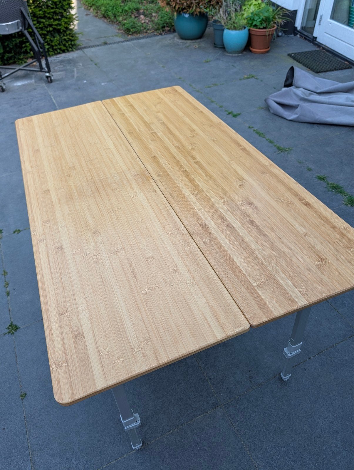 Defa opvouwbare campingtafel 120x72 cm - Bamboe, Ophalen, Zo goed als nieuw