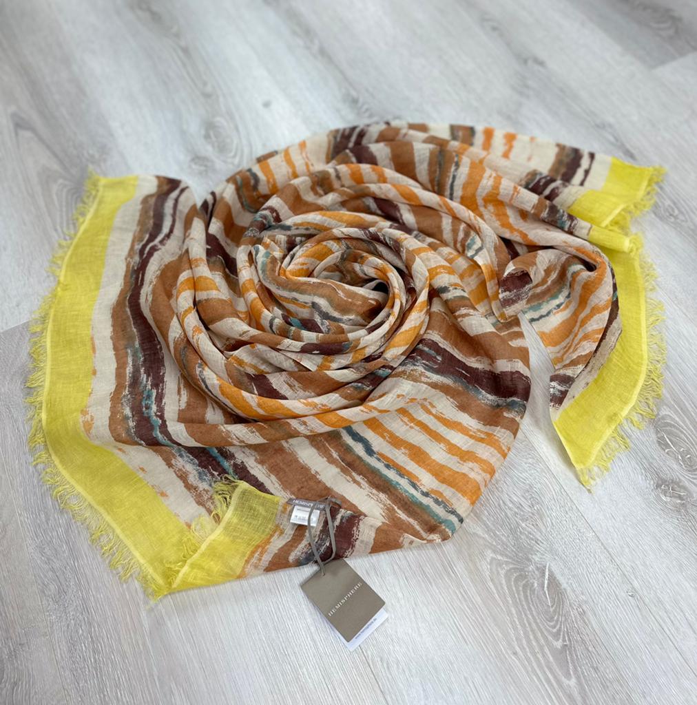 Hemisphere grote sjaal large linen shawl scarf orange oranje, Huis en Inrichting, Woonaccessoires | Kransen, Ophalen of Verzenden