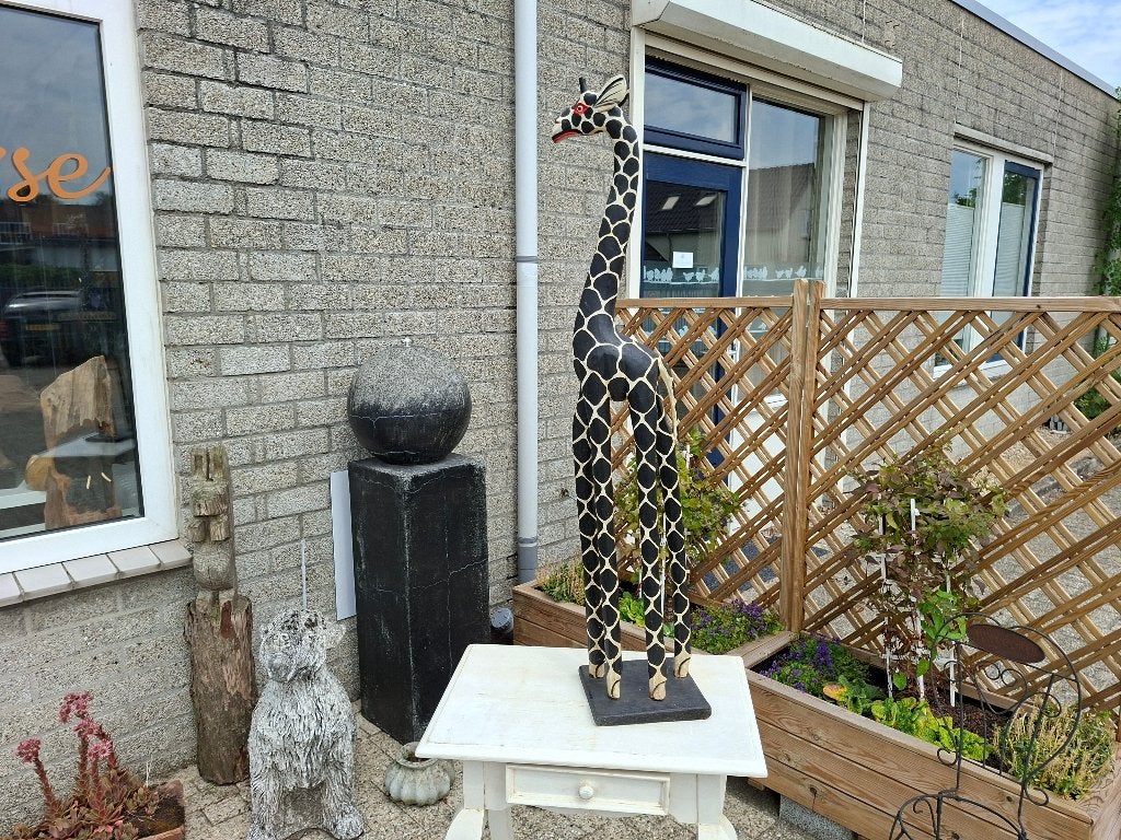 grote hoge houten beeld giraf mooi handwerk, Ophalen of Verzenden, Handgemaakt, Houtsnijwerk