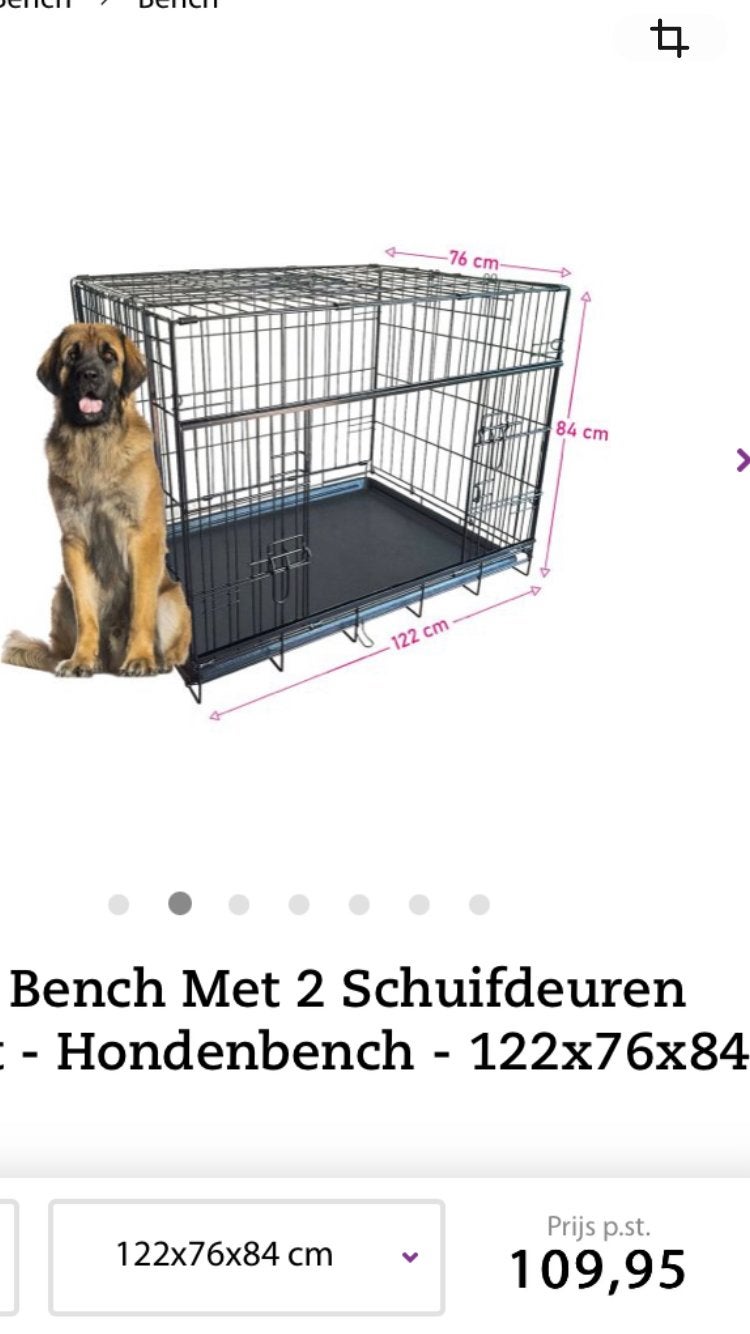 Hondenbench XL Adori zwart met schuifdeuren, Ophalen, Zo goed als nieuw