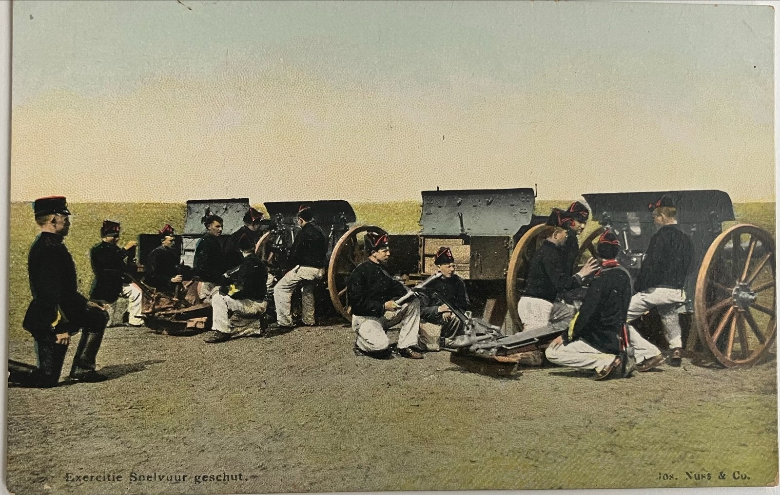 Oude briefkaart: Artillerie oefening, Nederland, Verzamelen, Ophalen of Verzenden, Voor 1920, Ongelopen, Zuid-Holland