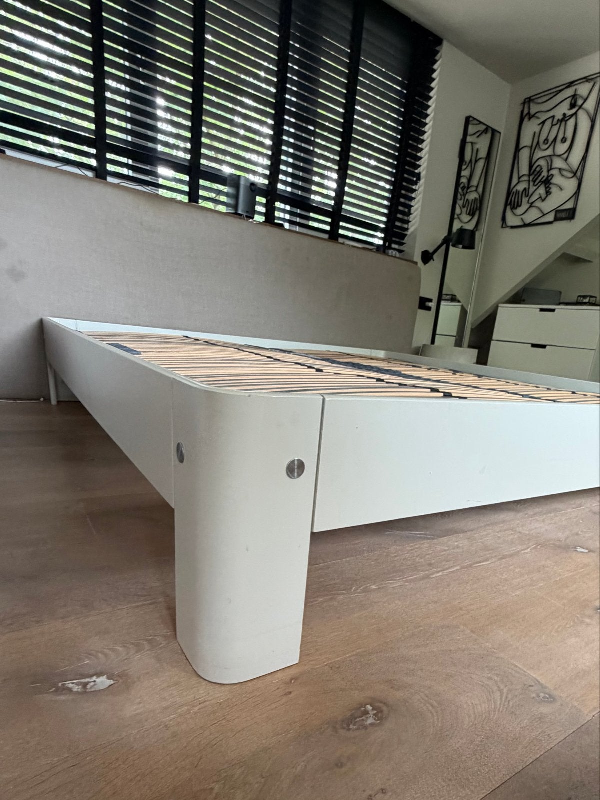 Auping Auronde Wit - 180x200 met elektrische lattenbodem, Huis en Inrichting, Slaapkamer | Bedden, Gebruikt, Tweepersoons, 180 cm