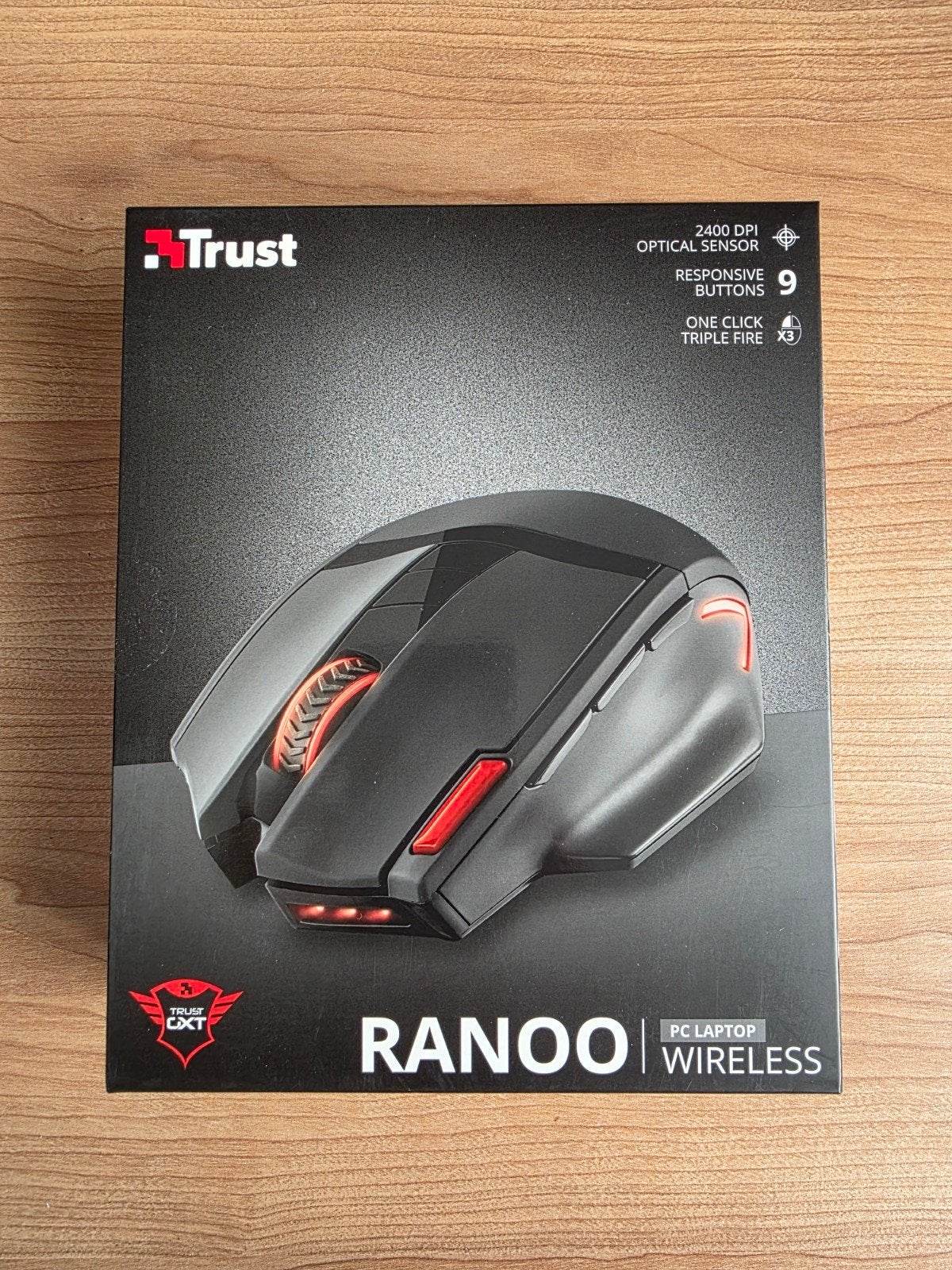 Trust Ranoo GXT 130 draadloze muis, Rechtshandig, Muis, Gebruikt, Trust Gaming